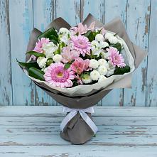 Букет цветов из:  Герберы, Альстромерии и Хризантемы в Дмитриеве