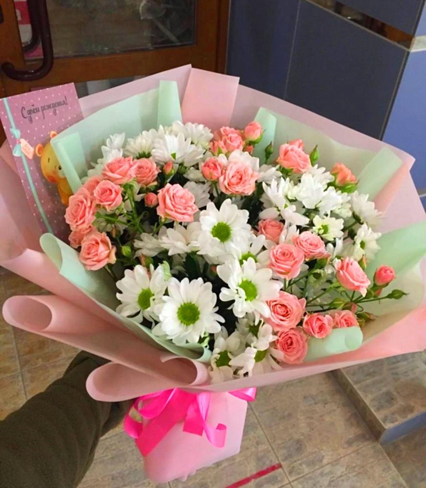 Букет цветов из: Розы и Хризантемы в Дмитриеве