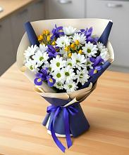 Букет цветов из:  Розы, Ирисы и Хризантемы #REPLACE_PRED# Дмитриеве