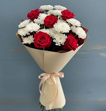 Букет цветов из:  Розы и Хризантемы в Дмитриеве