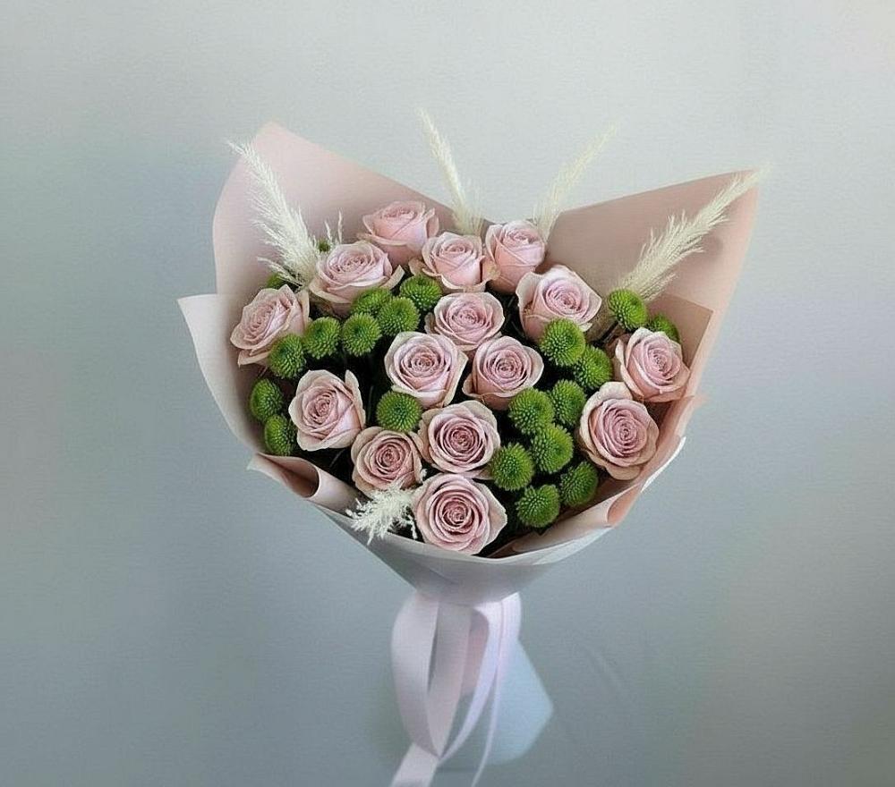 Букет цветов из: Розы и Хризантемы в Дмитриеве