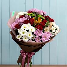 Букет цветов из:  Розы, Хризантемы и Альстромерии в Дмитриеве