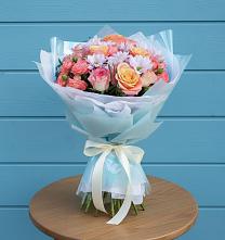 Букет цветов из:  Хризантемы и Розы в Дмитриеве